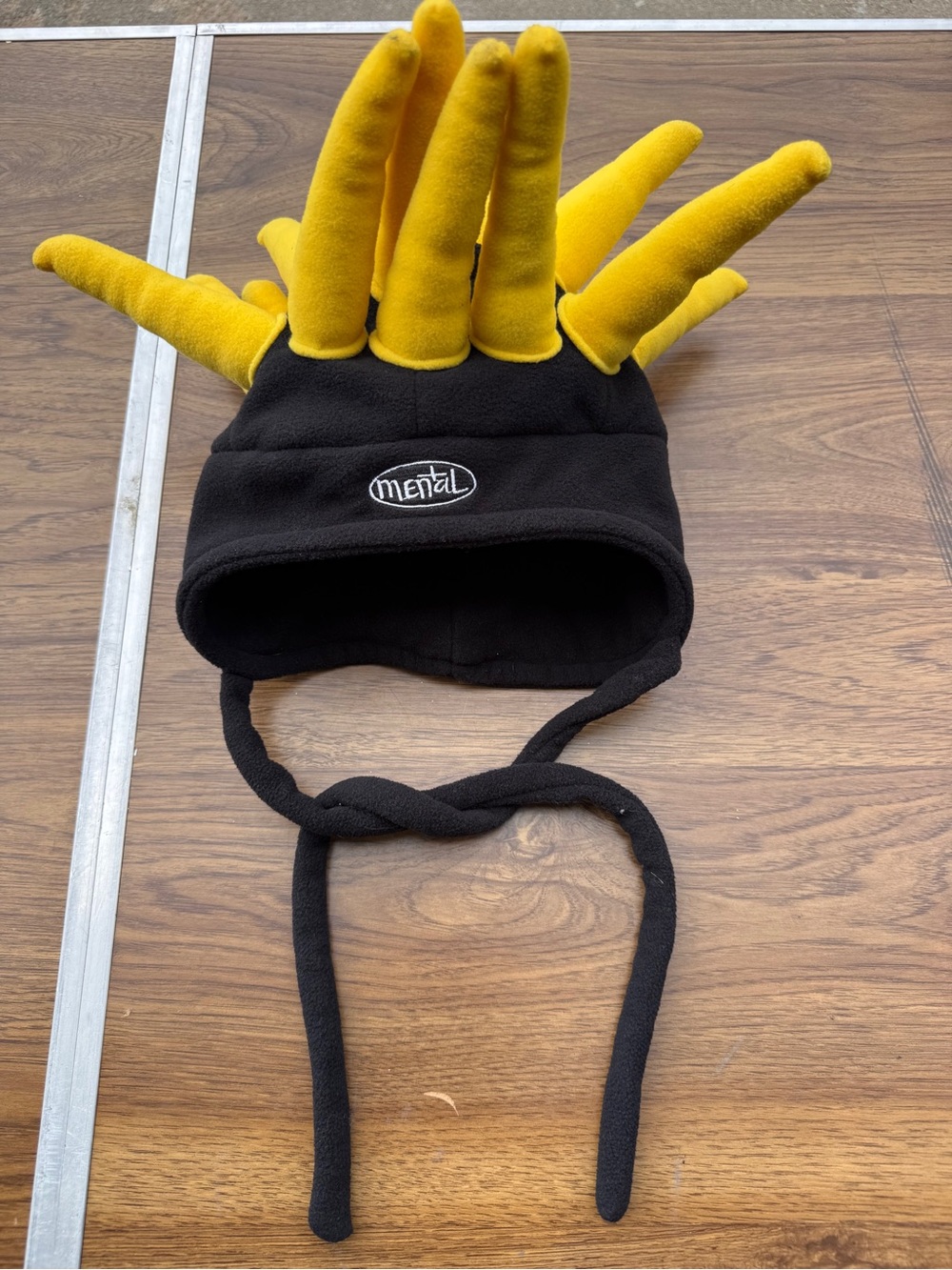 Vintage Mental Headgear Spike Fleece Hat Vtg 1990s  Gold Yellow Snowboarding